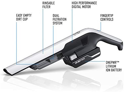 שואב אבק כף יד של הובר כף יד, מיני קל משקל אלחוטי, BH57010, לבן