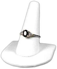 מציג לבן עור טבעת אצבע תכשיטי מחזיק ראווה תצוגת עומד להציג טבעות חתונה טבעות