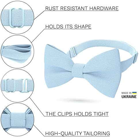 קשת עניבת בית פשתן קלאסי מראש קשור עניבת פרפר פורמליות מוצק טוקסידו