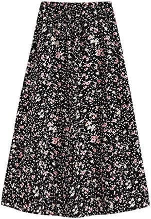 זורם קפלים ארוך מקסי חצאיות לנשים קיץ מזדמן בוהו ארוך חצאית פרחוני הדפסה גבוהה מותן נדנדה שכבות