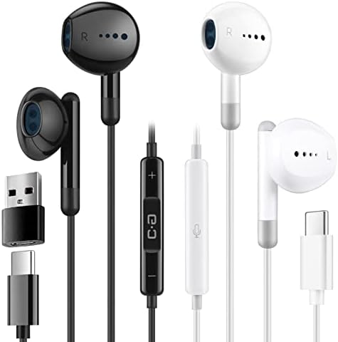 C G Changeeek Bundle USB C אוזניות עם מיקרופון לסמארטפונים אנדרואיד, טאבלט, iPad