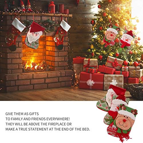 Scicalife Chrismas גרבי 3 יחידות גרבי חג המולד תיק ממתקים שקיות מתנה לקישוט עץ חג המולד קישוטים קישוטי