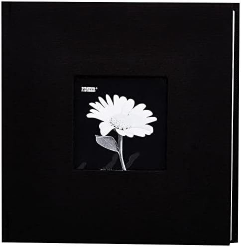 אלבום עטיפת מסגרת הבד 200 כיסים מחזיקים תמונות 4x6, שחור עמוק