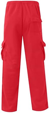 מכנסיים אלטיים של ymosrh לגברים חבלים לגברים המותניים המותניים מכנסיים בכיס צבעוניים רופפים מכנסי