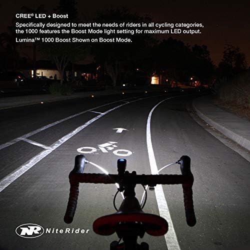 ניטריידר לומינה 1000 דחיפה אופניים קדמיים אור סאבר 110 אופניים אחוריים אור קומבו אריזה- LED usb נטענת אופניים