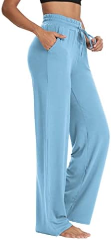מכנסי טרניעה יוגה של סרין מתיוס מכנסי טרנינג רגל רחבים פיג'מה מכנסיים נוחים אימון משרטט מכנסיים