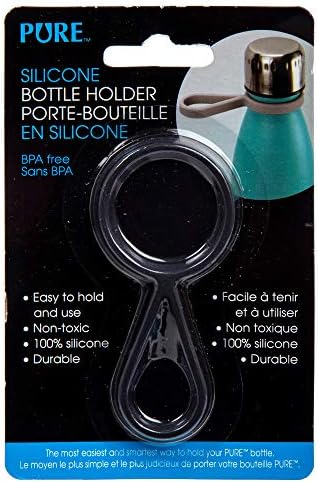 טהור - 70551DC -BK מים טהורים, 1.25 x 3 אינץ ', שחור קל ונוח מחזיק בקבוק סיליקון פשוט עמיד