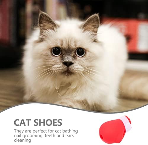 4 יחידות סיליקון חתול מגפי חתול אמבטיה רגליים מכסה מתכוונן גומי חתול רגליים כיסוי נגד שריטות חתלתול אתחול חתול