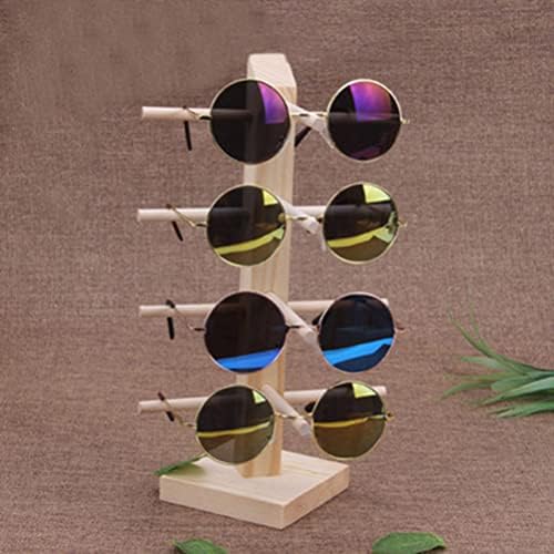 4 זוגות עץ דוכן תצוגת משקפי שמש מסגרת משקפיים מחזיק ארגונית