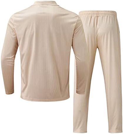 חליפות לגברים פס מזדמן לגברים שני חלקים עם רוכסן רוכסן חולצה חולצה מכנסיים מכנסיים מכנסיים