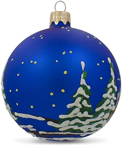 סצנת המולד האוקראיני זכוכית כדור חג המולד קישוט 3.25 סנטימטרים