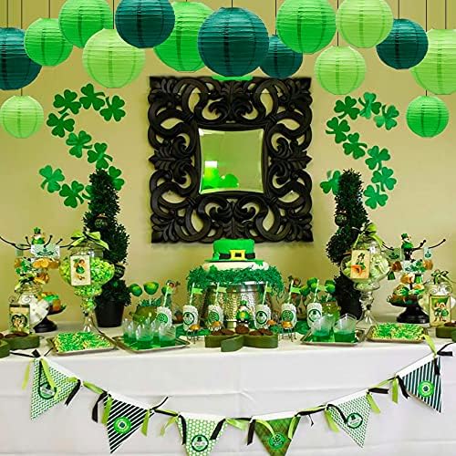 קישוטי מסיבת פנסי נייר מיידו ירוק-תליית פנסי נייר מקורה חיצוני-כדורגל נושא יום הולדת תינוק מקלחת סיום