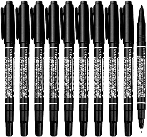 עטים של סמן כפול אבהאי עטים קצה לבד שחור - סט, סט, קצה שחור כפול מברשת עטים סמני אמנות סט, מברשת