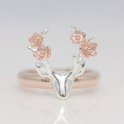 טבעת טוינדונה טבעת צבי טבעת טבעת חג המולד טבעות זהב ורד טבעת פרחים לנשים מפלגת חג המולד מעדיפה גרביים