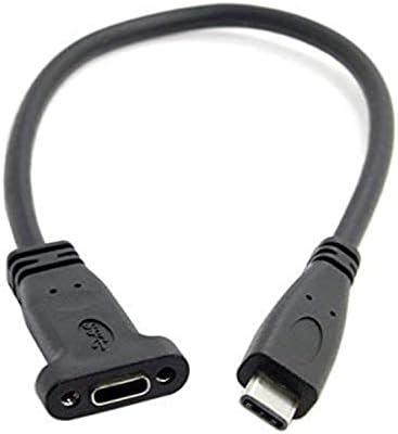 Cy USB C TO C כבל USB 3.1 סוג C כבל הרחבת נתונים זכר לנקבה עם חור בורג הרכבה