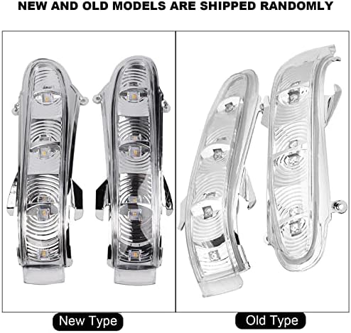 אור איתות Qiilu, זוג המראה הצדדית של מנורות האות LED אור LED עדשה ברורה ל- W220 W215 1999-2002