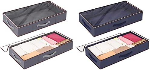 Lifewit 2 חבילה מתחת למארגן בגדי מיטה, צרור עם מארגן בגדי 2 חבילות מתחת למיטה