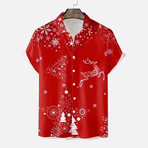 חולצות חג המולד של Wybaxz לגברים גברים שרוול קצר מזדמן סתיו חורף חג המולד 3D חולצות מודפסות חולצות אופנה