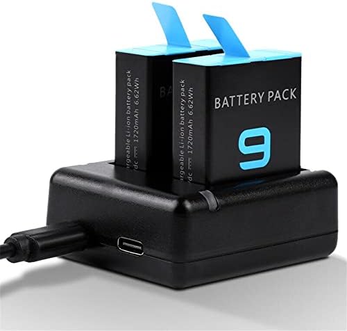 Mookeenone יציאה כפולה מטען סוללות USB רכזת טעינה עם כבל עבור GoPro Hero 9 מצלמה שחורה