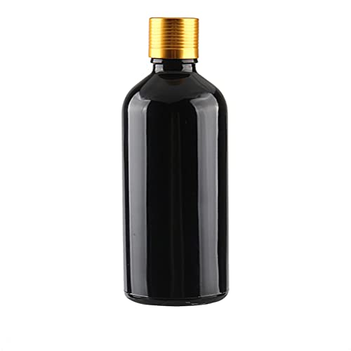 Dlibuy 6 pcs ריק 100 מל בקבוקי שמן אתרי שחור עם אטום הכנס אטום בקבוקוני זכוכית מכסה בורג אלומיניום