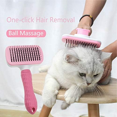 אף ממותג כלב חתול שיער מברשת לחיות מחמד טיפוח מסרק כלים אחד לחץ שיער הסרת עצמי ניקוי מעיל גשם מברשת