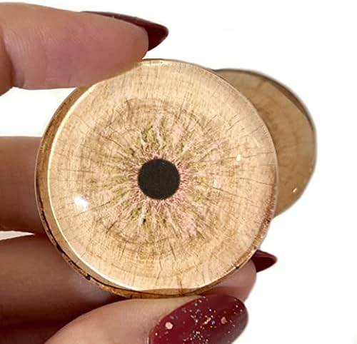 טבעות עץ טבעות זכוכית קבורוכונים לעיניים לתליון להכנת תכשיטים עטופים תכשיטים דמויי פו או פסלים