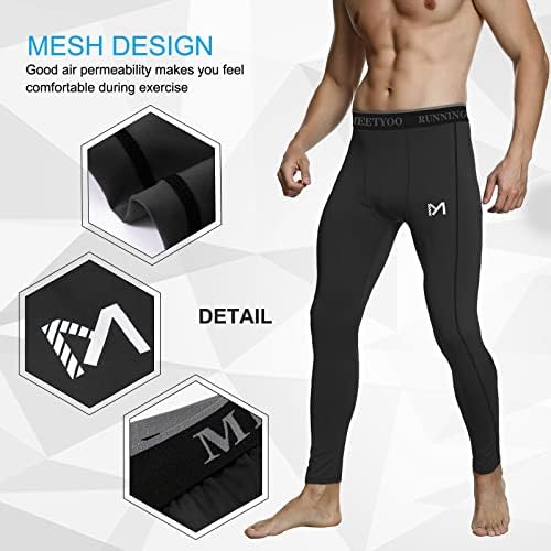 Mentyoo Mens 5 יחידות דחיסה לגברים מכנסיים מכנסיים של שרוול ארוך חולצה אתלטית ז'קט ריצה