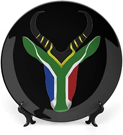 דגל דרום אפריקה דגל ספרינבוק עצם קרמיקה סין צלחות דקורטיביות עם צלחות ארוחת ערב של קישוטים תלויים