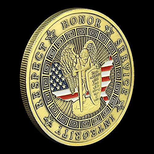 משטרת ארצות הברית מטבע מטבע מתנה אספנות מתנה נחושת תפילת מטבע מצופה