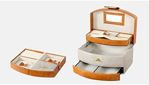 קופסאות חזה תכשיטים קופסאות תכשיטים לנשים קופסת תכשיטים ניידת עם מראה 3 שכבות מארגן תכשיטים מתנה לבנות קופסאות