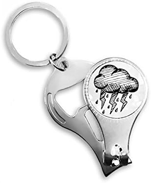 מעונן צבוע ביד ציפורן דפוס העולל טבעת מחזיק מפתחות פותחן בקבוקים קליפר