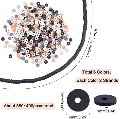 4560 יחידות חימר פולימרי חרוזים 6 ממ ניטראלי היישי חרוזים 6 צבעים ויניל דיסק חרוזים שטוח דיסק חרוזים עבור גופרית