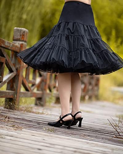 מודוויי 1950 בציר הברך אורך קרינולינה תחתוניות לנשים טול חצאיות עבור תחת שמלות 50 בגדי אביזרים