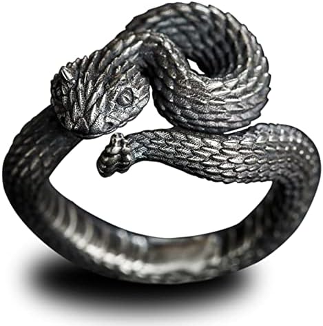 הולגוד נחש טבעת מתכוונן, 925 אפעה בצורת תכשיטים, בעבודת יד סטרלינג כסף בעלי החיים מתנה עבור גברים