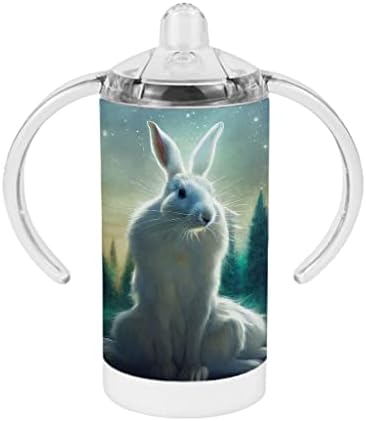 חמוד ארנב אמנות קש כוס-ארנבת תינוק קש כוס - אמנות הדפסת קש כוס