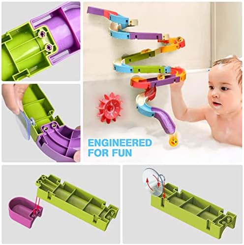 כיף צעצועים קטנים 49 יחידות צעצועי אמבטיה לפעוטות בניין קיר אמבטיה צעצוע מים שקופיות לילדים גילים 4-8, עשה זאת