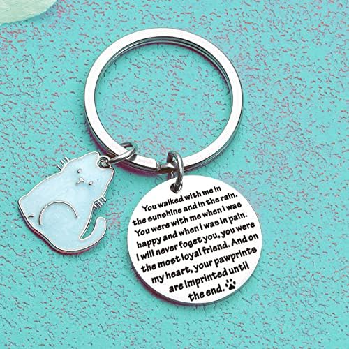 אובדן של חיות מחמד מחזיק מפתחות חתול זיכרון תכשיטי זיכרון מתנת זיכרון שכול תכשיטי עבור חתול אהדה מחזיק מפתחות