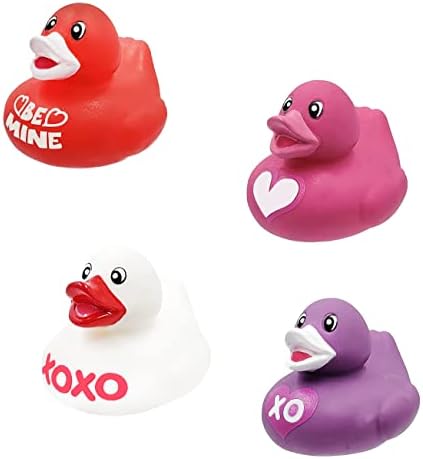 יום האהבה של ברווז גומי ברווז ברווז לילדים, ארבעה צבעים אחידים עם ברוטציות, מתנות ליום הולדת אמבטיה מקלחות