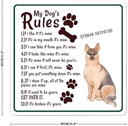 שלי כלב של כללים מצחיק כלב מתכת סימן שלט כלב כפת הדפסי סימן בציר מתכת פוסטר במצוקה לחיות מחמד כלב קיר אמנות קישוטי