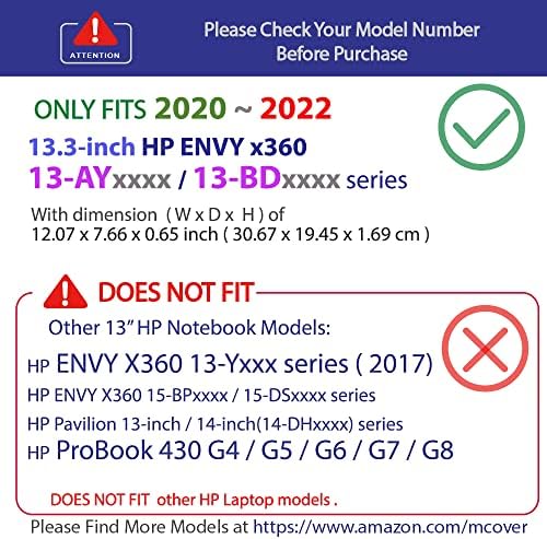 מארז McOver תואם לשנת 2020-2022 13.3 HP Envy X360 13-YAYXXXX / 13-BDXXXX סדרת מחשבים מחשבים בלבד-ברור