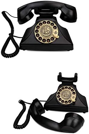 טלפון טלפוני QDID טלפון רטרו חיוג סיבובי טלפון רטרו בסגנון הרציף של שנות העשרים עם פעמון אלקטרוני מודרני
