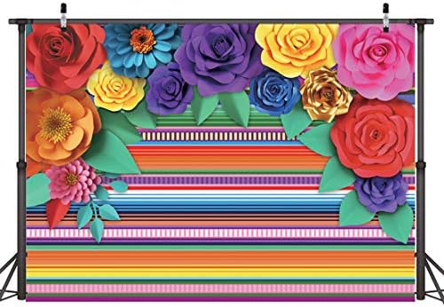 7.5 רגל מקסיקני פיאסטה נושא מסיבת צבעוני פסים רקע פיאסטה סינקו דה מאיו נייר פרחים רקע מסיבת קישוט עבור