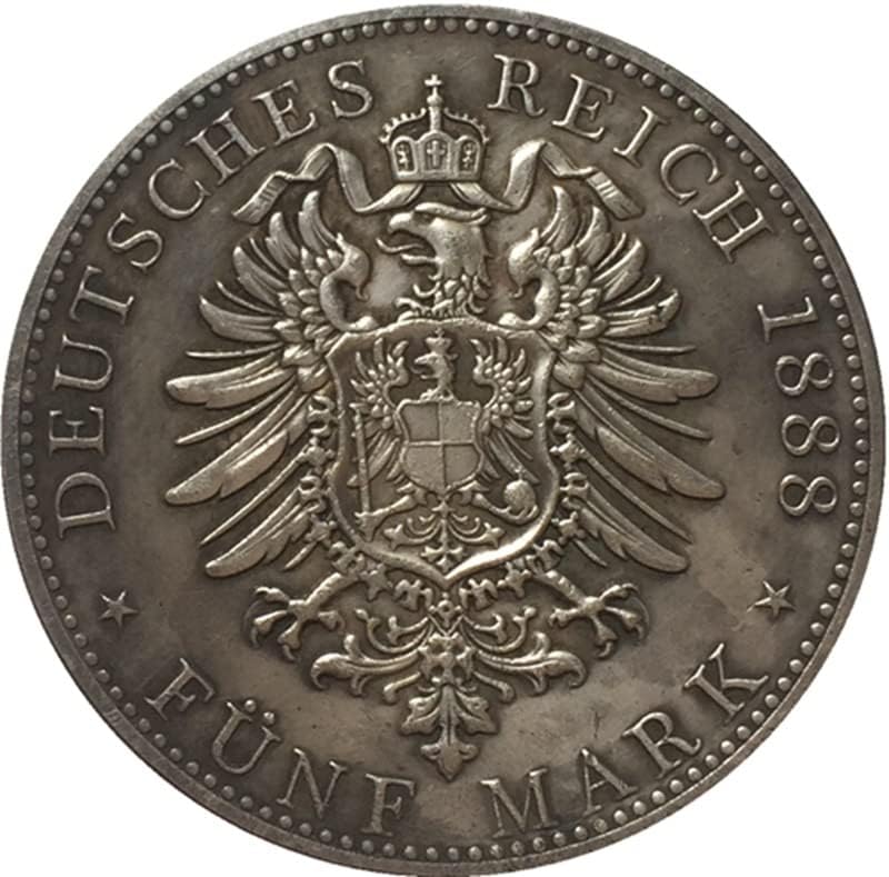 1888 מטבעות גרמניות נחושת מכסף מצופה מטבעות מטבעות עתיקות אוסף עבודות יד