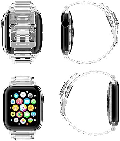 להקת שעון Magwei תואמת להקת Apple Watch 38 ממ 40 ממ 41 ממ 42 ממ 44 ממ 45 ממ, שקופה רצועת ספורט ברורה