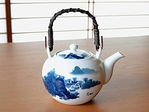 ערכת תה יפנית מיוצרת ביפן אריטה אימארי קרמיקה 6 יח 'חרסינה 1 סיר תה מחשב ו -5 יח' כוסות מכסים לתה ירוק