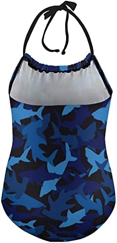 כרישי קאם כחולים בחור חמוד של ילדה אחת בגד ים מהיר תחרה יבש בגדי ים ספורט בגדי ים בחוף