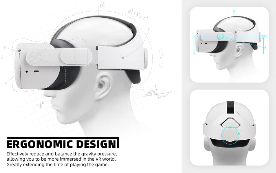 רצועת ראש OOAVR VR וכרית פנים VR למטא/Oculus Quest 2, נוחות ועילית מתכווננת מתכווננת עבור צורת ראש שונה, יציבה