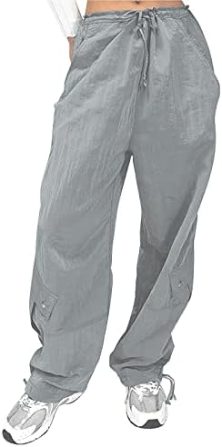 מכנסי מטען בעלי רמיזות נמוכה לנשים פלוס גודל קיץ מזדמן מכנסי מצנח מכנסיים מזדמנים מכנסי טרנינג מזדמנים