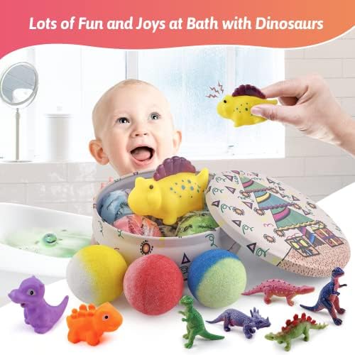 5+1 פצצות אמבטיה של דינוזאור לילדים, פצצת בועת אמבטיה מפתיעה עם דינוזאורים מלאי חיים ודינוזאור מצחיק חריק