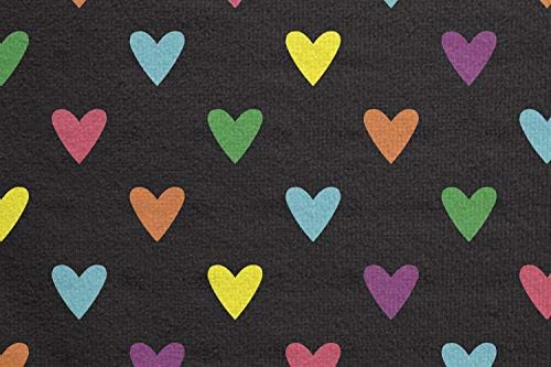 מגבת מחצלת יוגה רומנטית של אמבסון, דפוס חוזר של אהבה בעיצוב נושא צבעוני צביעה, לבבות מיני מצחיקים,